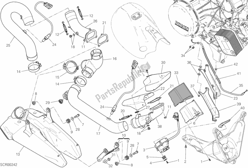Alle onderdelen voor de Uitlaatsysteem van de Ducati Superbike Panigale R 1199 2017